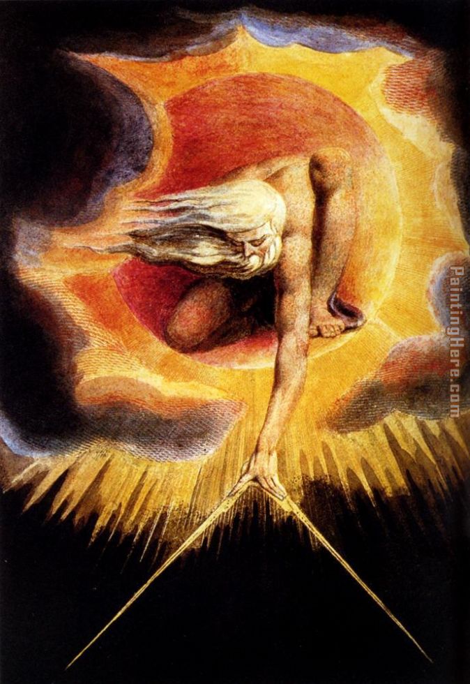 The Omnipotent painting - William Blake The Omnipotent art painting